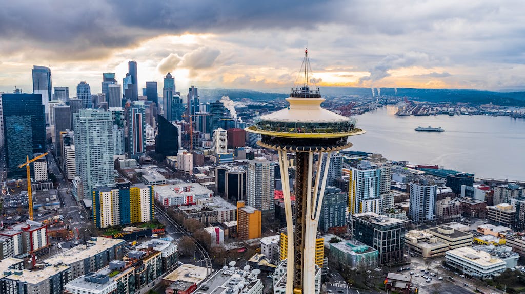 Aerial View Of City Buildings